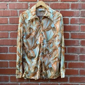 Vintage 70s Disco Long Sleeve Button Down Shirt